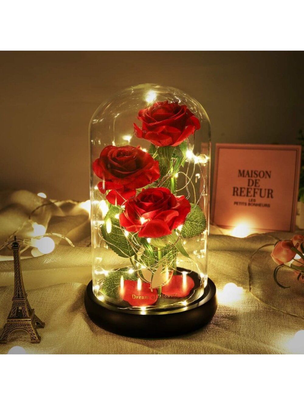 Light Up Glass Dome Rose - Perfect Birthday Gift for Mom, Wife, or Grandmother